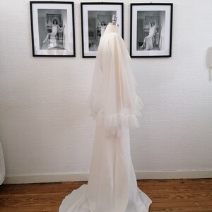 Ruffled tulle bridal cape image 2