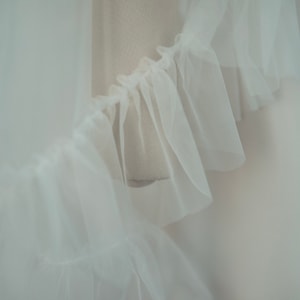 Ruffled tulle bridal cape image 7