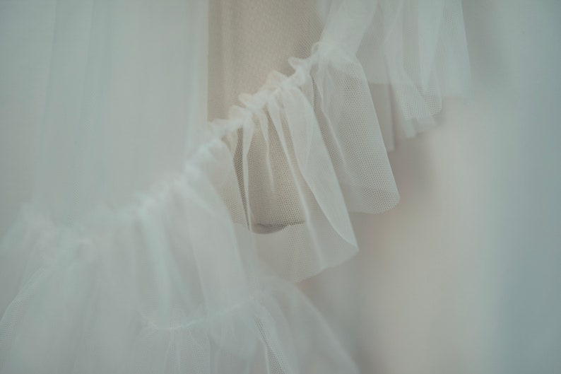 Ruffled tulle bridal cape image 7