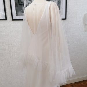 Ruffled tulle bridal cape image 5