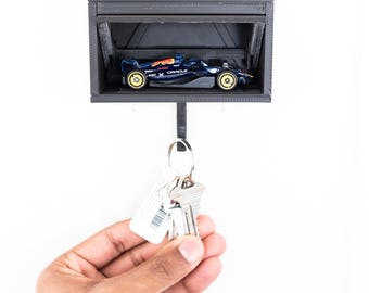 Infinsity Porte-Clés De Garage, Petit Support Mural Pour Clés De Garage, Organisateur De Clés 3D, Installation Facile, Adapté Aux Entrées, Couloirs Et Portes D'Entrée (Bleu