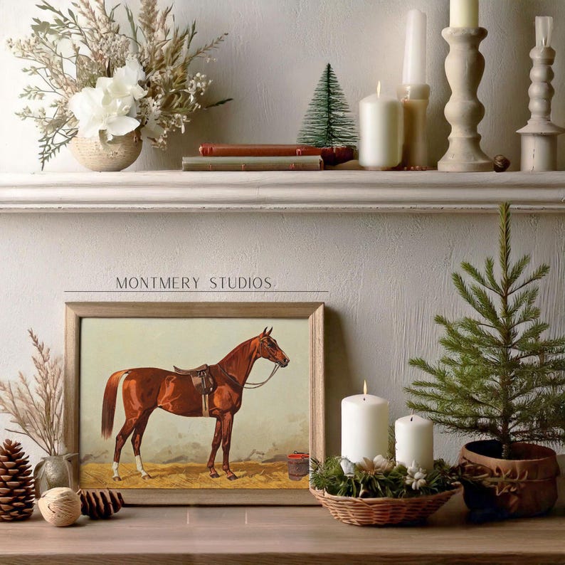 Vintage horse illustrations, 19th-century inspired prints, equestrian digital art, rustic farmhouse decor, western horse artwork, Emil Volkers inspired designs, antique-style wall art, classic animal art set, cowboy and country decor