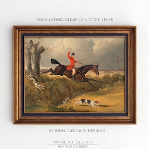 English Country Foxhunting Art, Equestrian Wall Decor, Vintage Hunting Print, Horseback Riding Artwork, Country Life Art for Home, AN25