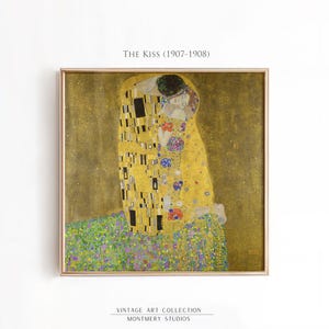 The Kiss by Gustav Klimt Print, The Kiss Print, Exhibition Poster, Famous Artist Artwork, Art Nouveau Print, Famous Painting, Digital Art