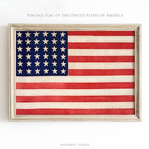 Vintage American Flag Wall Art, Patriotic Printable, 4th of July Decor, USA Flag, Americana Wall Art, Historic Independence Day Print, PA2