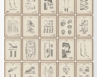 20+ Hockey Patent Prints, Ice Hockey Gear Wall Art, Man Cave Decor (Digital Download)