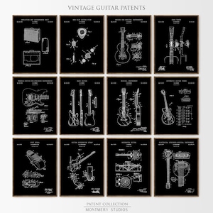Black Photography Patent Prints, Polaroid Camera, Tripod, Flash, Lens Wall Art Set, Gift for Photographer, Studio or Office Decor, PS54