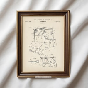 vintage golf patent prints, featuring golf clubs, golf balls, golf tees, golf carts, golf caddy bags, golf shoes, and gloves. Perfect for man cave decor, golf lovers, office, or sports room. blueprint golf wall art for enthusiasts and collectors