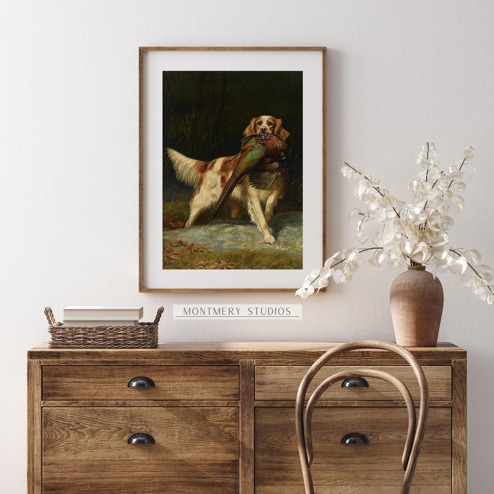 English Springer Spaniel With Pheasant, Hunting Dog Wall Art, American ...