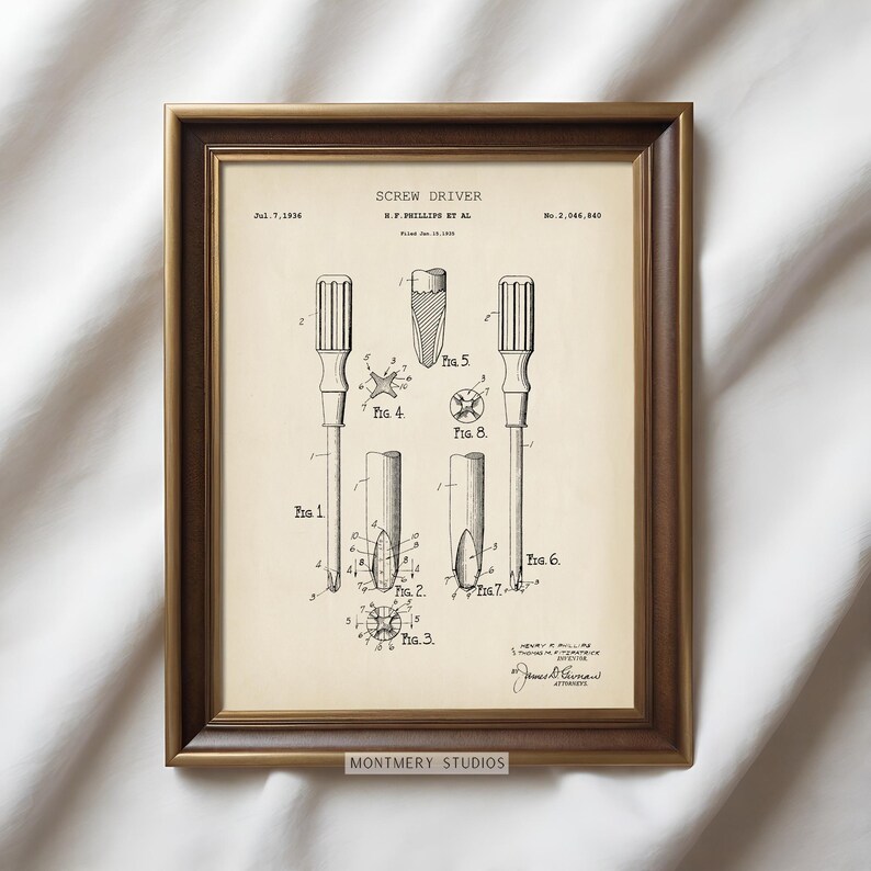 Set of vintage tool blueprint prints featuring detailed patent illustrations of classic workshop equipment like wrenches, drills, hammers, saws, and clamps. Ideal for decorating garages, mechanic shops, carpentry workspaces, or man caves. A thoughtful gift idea for dads, husbands, or handymen who love tools and craftsmanship. Perfect for Father’s Day, birthdays, or home improvement-themed decor.