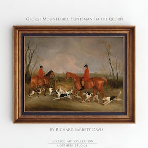 Berkeley Hunt Wandkunst, Vintage Fuchsjagd Dekor, Englischer Reiter Druck, Reiten Kunstwerk, Land Jagdhaus Dekor, AN16