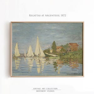 Claude Monet Print, Impressionist Art, Nautical Wall Art, Sailboats Print, Monet Lake Scene, Coastal Decor, Vintage Seaside Wall Art, NA7