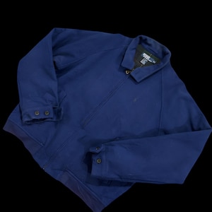 Ralph Lauren Navy Blue Cotton Jacket | Vintage Y2K Harrington Style | Men&#39;s Lightweight Zip-Up Outerwear