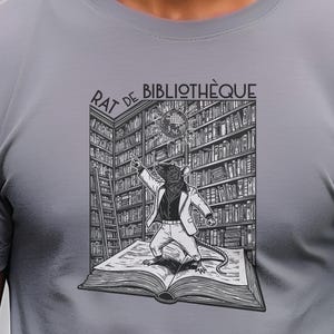 Bibliothek Ratte T-Shirt: Buch Liebhaber Tee - Bibliophiles Geschenk