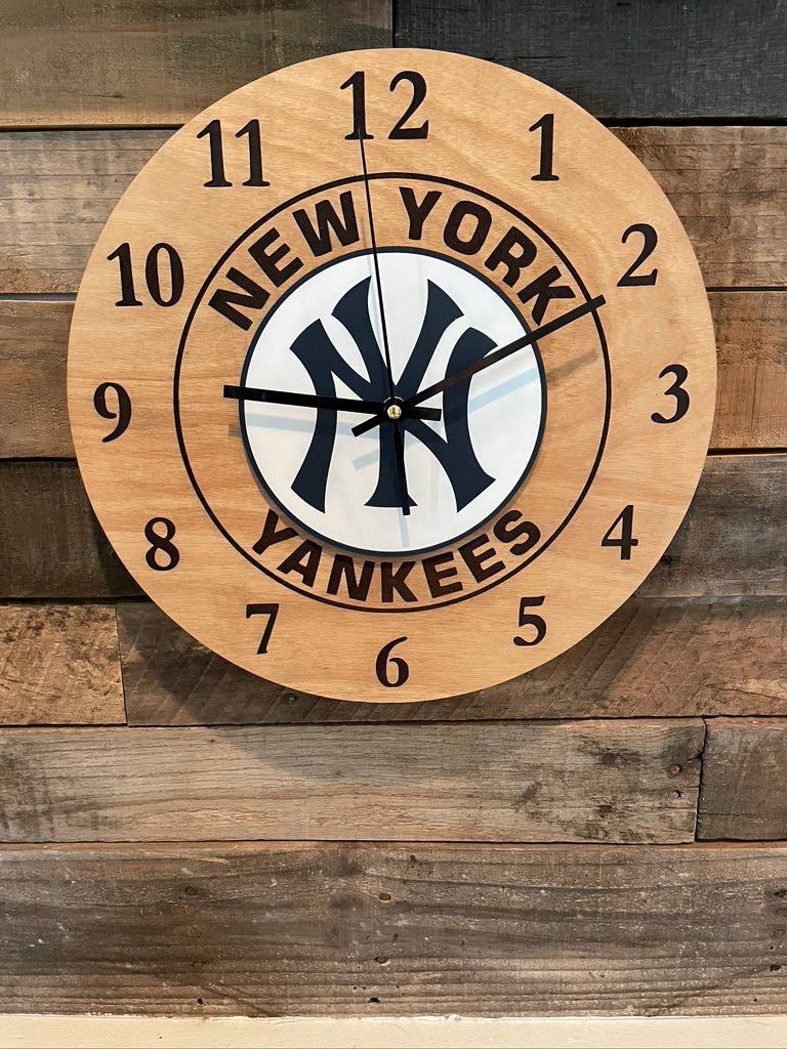MLB Wood Clock Sports Decor
