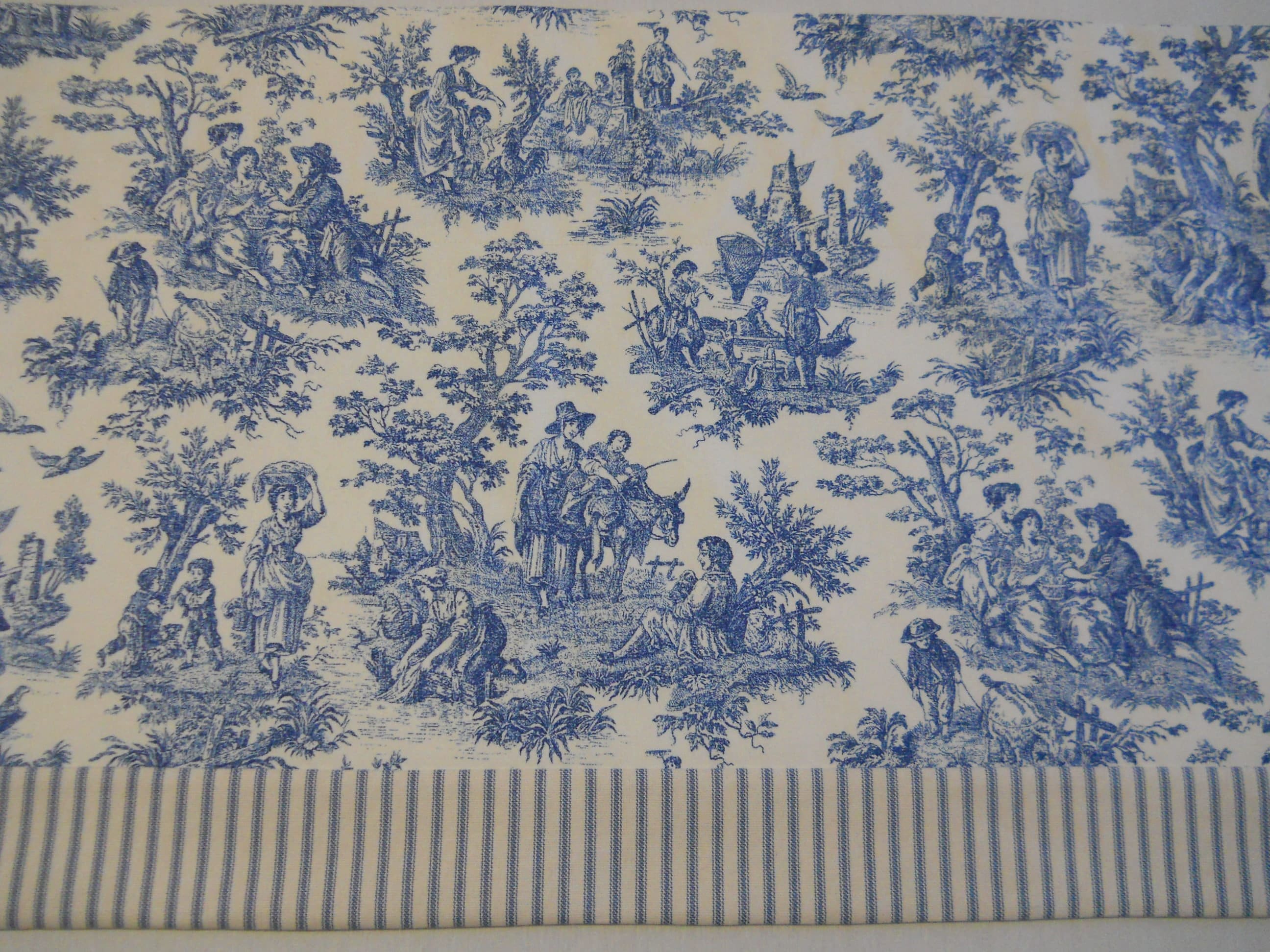 Waverly Toile Blue Charmed Rustic Life Fabric by the yard