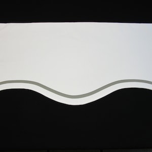 NEW RED TRIM Modern Farmhouse White Scalloped Lined Valance With Choice of Trim Color or No Trim Made To Your Width
