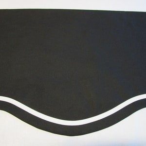 Modern Farmhouse Black Scalloped Lined Valance With Choice of Trim Color or No Trim Made To Your Width