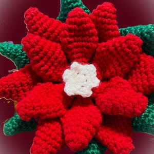 Poinsettia Inspired 3D Centerpiece Crochet Pattern