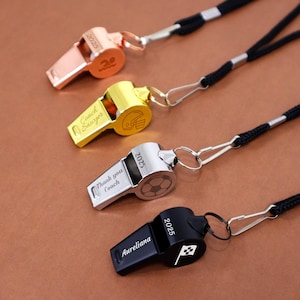 Custom Engraved Coaches Whistle Lanyard, Personalized Stainless Steel Whistle, Coach Referee Whistle, Referee Gifts,Sports Gifts