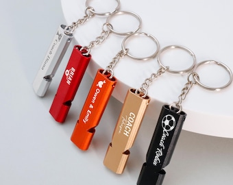 Sifflet en métal personnalisé,Porte-clés pour sifflet de sécurité,Sifflet gravé,Sifflet,Sifflet de sauvetage