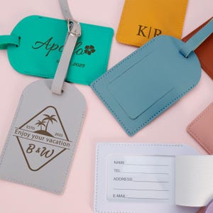 Personalized Leather Luggage Tag,Travel Ideas, Holiday Gift ,Birthday Gift, Bridesmaid Gift ,Wedding Favors, Hotel Event Gift