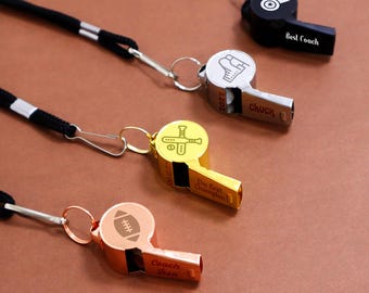 Personalized Whistle,Football Coach Gift ,Referee Gifts,Custom Engraved Coaches Whistle Lanyard, Referee Gifts,Sports Gifts,Gifts