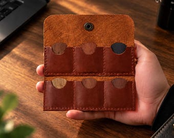 Personalized Leather Guitar Pick Holder, Custom Engraved Pick Case, Handmade Guitar Pick Wallet, Musician Gift for Guitar Player