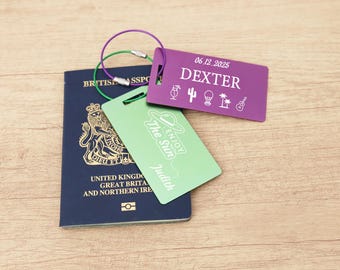 Personalized Metal Luggage Tag,Engraved Aluminum Tag,Travel Gift,Bag ID,Suitcase tag,Backpack Tag,Bag Tag,Custom Travel Gift