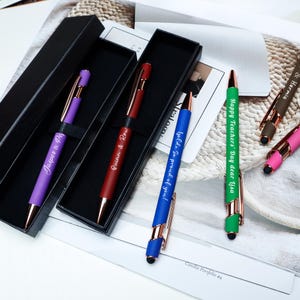 Bulk Custom Luxurious Soft Touch Pen with box,Custom Pens,Bridesmaid Pens,Gift Pens for Women,Christmas Gifts,Graduation Gift,Wedding Gift