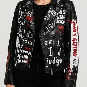 Custom Eco Leather Jacket – Personalized with Your Text, Logo, Portrait | Faux Leather Gift for Him or Her | Unique Custom Jacket