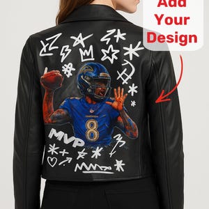 Custom Eco Leather Jacket – Personalized with Your Portrait,Text, Logo, | Faux Leather Gift for Him or Her | Unique Custom Jacket