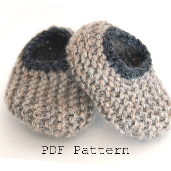 Knitting Pattern - Wool Baby Slippers, Sizes 0-18 Months, Instant Download PDF Instructions for 4 Sizes, Booties, Crib Shoes