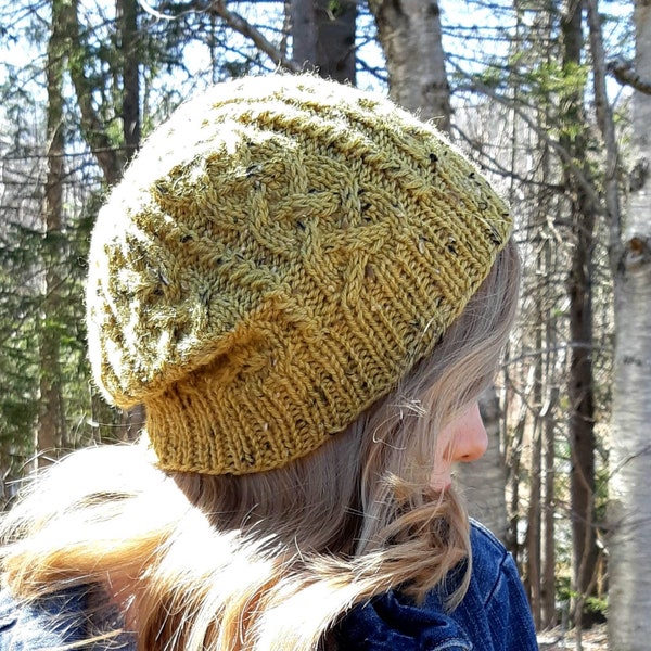 Knitting Pattern - Celtic Cable Beanie, Instant Download PDF Instructions for Knit Hat, 3 Sizes fit Toddler, Children, Adult