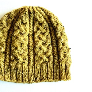 Knitting Pattern Celtic Cable Beanie, Instant Download PDF Instructions for Knit Hat, 3 Sizes fit Toddler, Children, Adult image 2