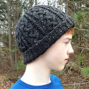 Knitting Pattern Celtic Cable Beanie, Instant Download PDF Instructions for Knit Hat, 3 Sizes fit Toddler, Children, Adult image 8