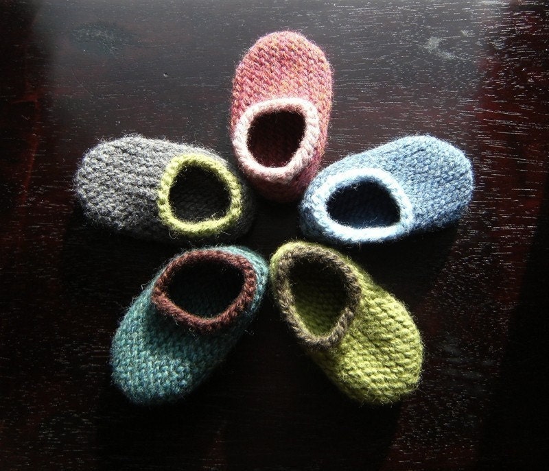 Design Your Own Wool Baby Slippers sizes 0 to 18 months Wool Etsy