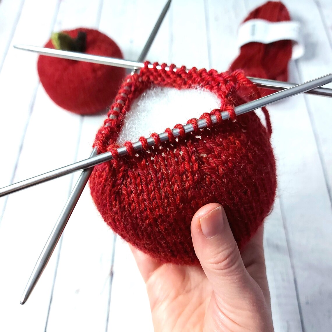 Knitting Pattern - How to Knit Stuffed Apples, 4