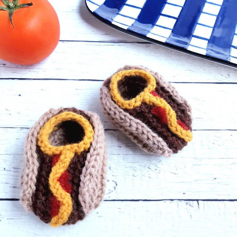Baby Hot Dog Crib Shoes, Wool Slippers, Booties image 1