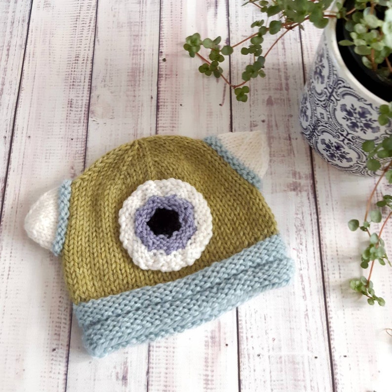 Knitting Pattern Monster Hat Beanie, 5 Sizes Baby, Toddler, Kids, Adult, Instant Download PDF Instructions image 5