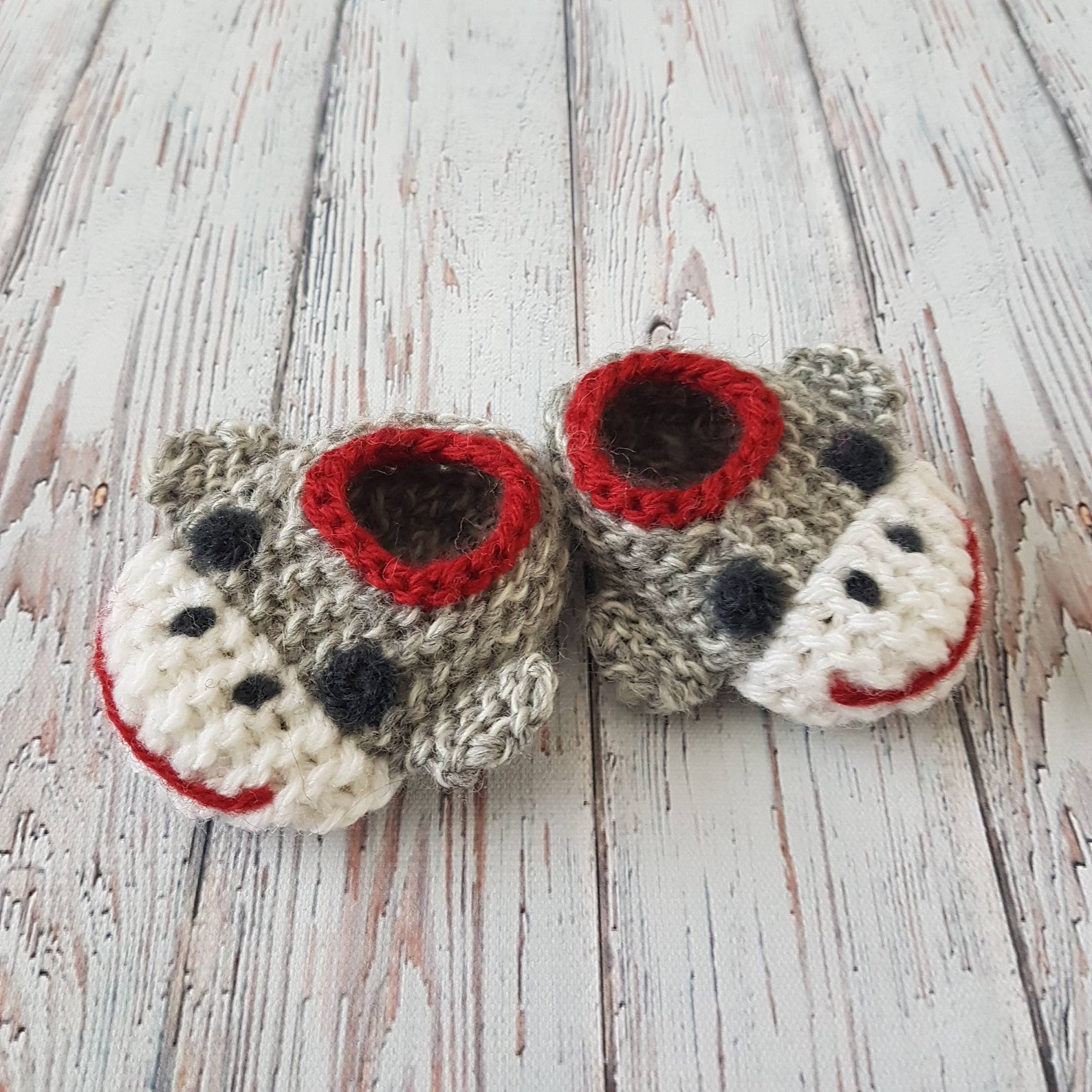 Wool Baby Sock Monkey Slippers Wool Baby Slippers Crib Etsy