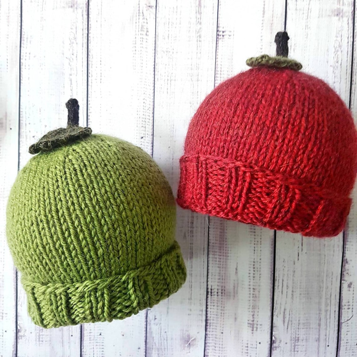 Knitting Pattern Wool Apple Hat 4 Sizes Baby 06 and 612 Etsy