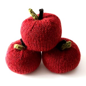 Strickanleitung - Gefüllte Äpfel stricken, 4-Zoll Wollapfel Strickmuster