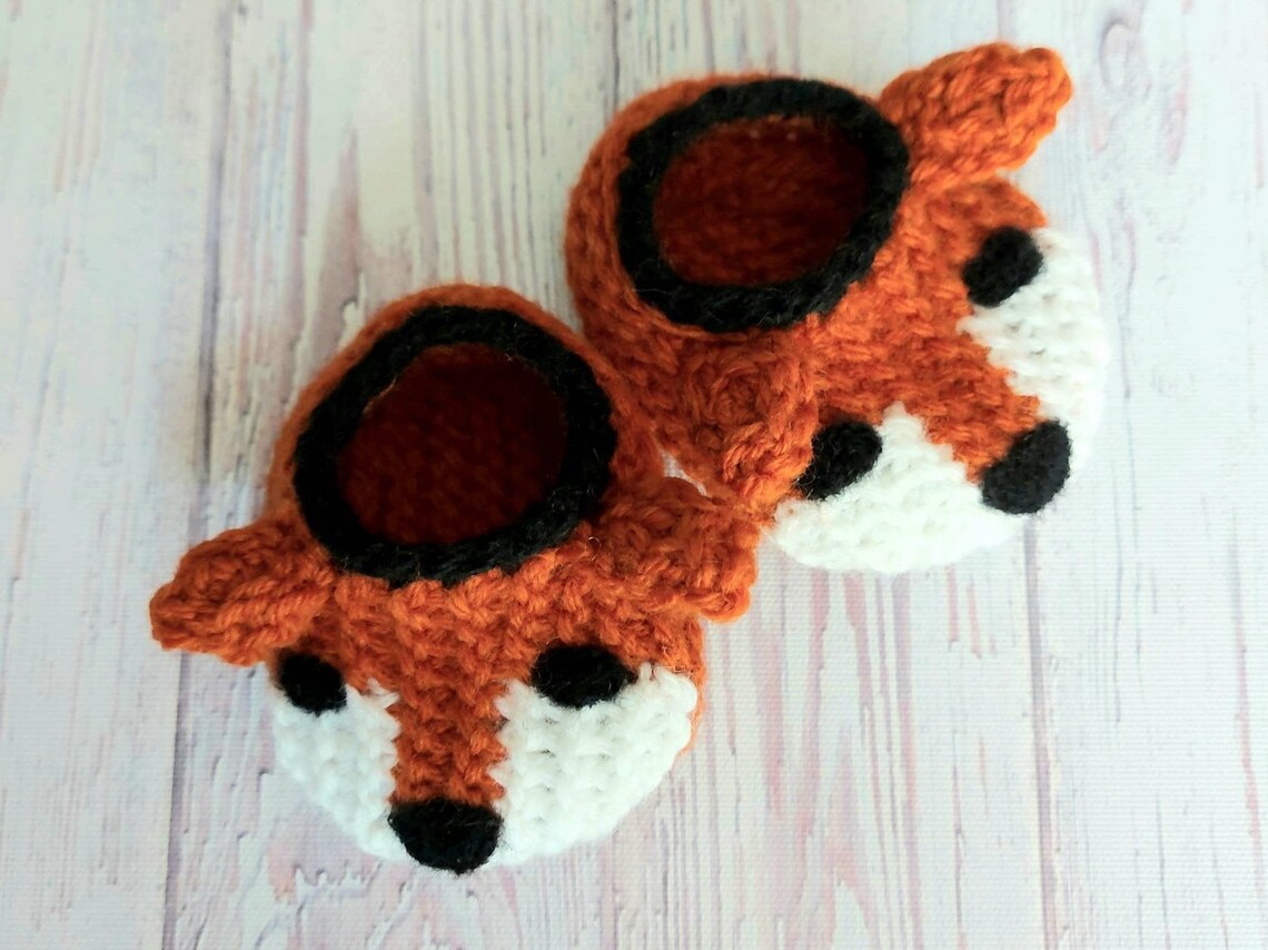Wool Baby Fox Slippers Wool Baby Slippers Crib Shoes Etsy