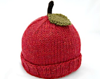 Wool Red Apple Hat Baby Toddler Kids 
