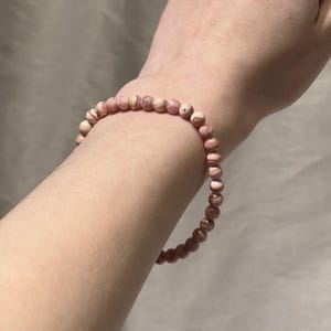 Handmade Natural Crystal Rhodochrosite Bracelet
