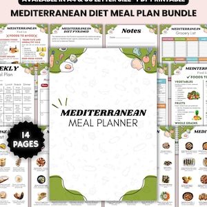 Mediterrane dieetbundel, voedingslijst, boodschappenlijst (pdf)