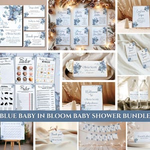 Wildflower Baby Shower Invitation Bundle, Baby in Bloom Baby Shower Bundle, Baby in Bloom Invite, Floral Baby Shower Decorations & Games