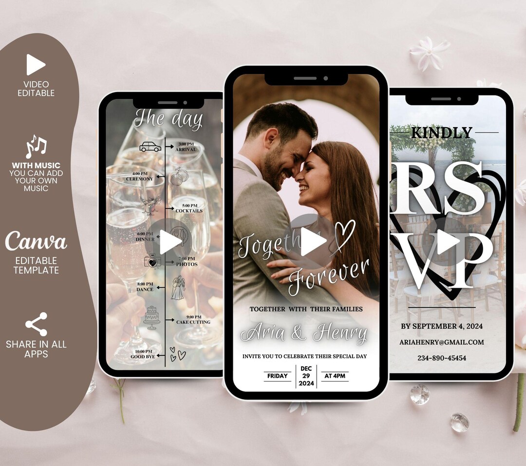 Video Invites Wedding Video Invitation Template, Animated Wedding Invitation With ...