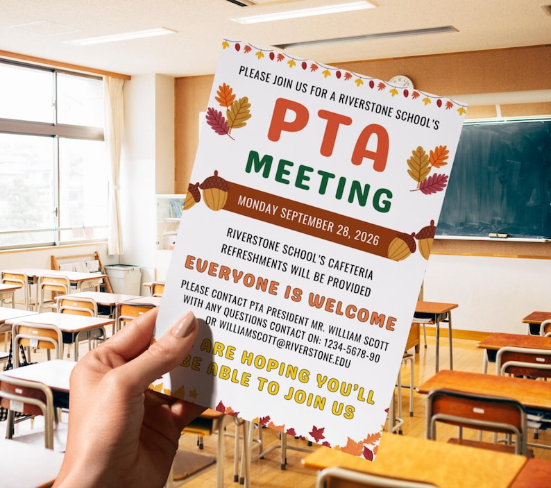 Editable PTO PTA Meeting Flyer Bundle, School Recruitment, Meeting ...